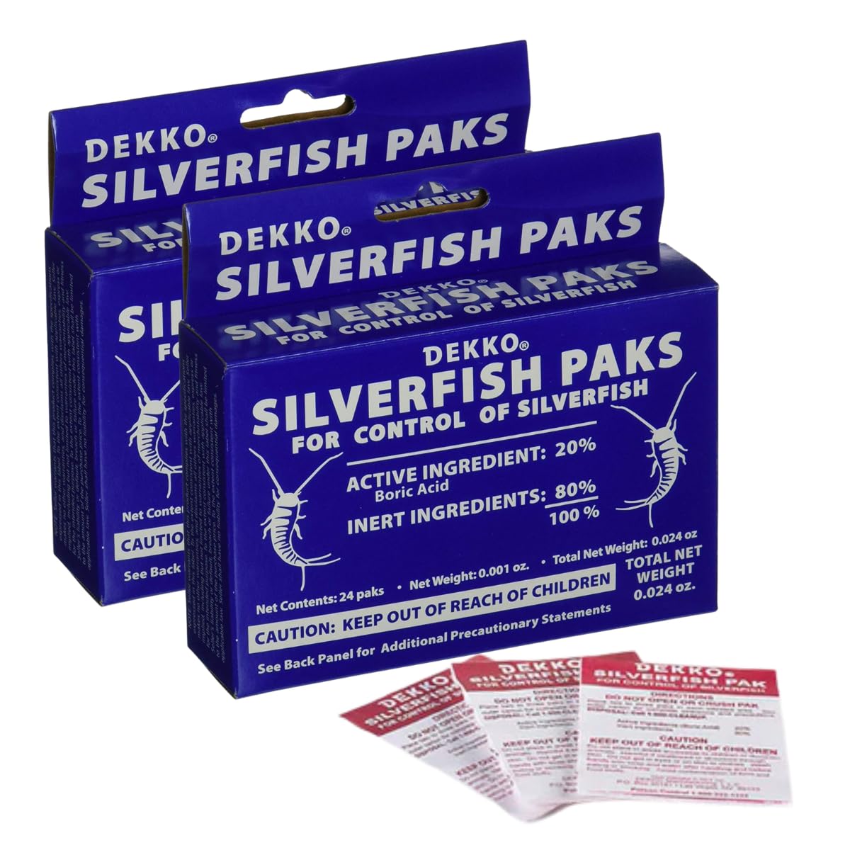 Dekko Silverfish Paks, a premium imported solution for silverfish control, available at Curat Cart. Effective and safe for home use.