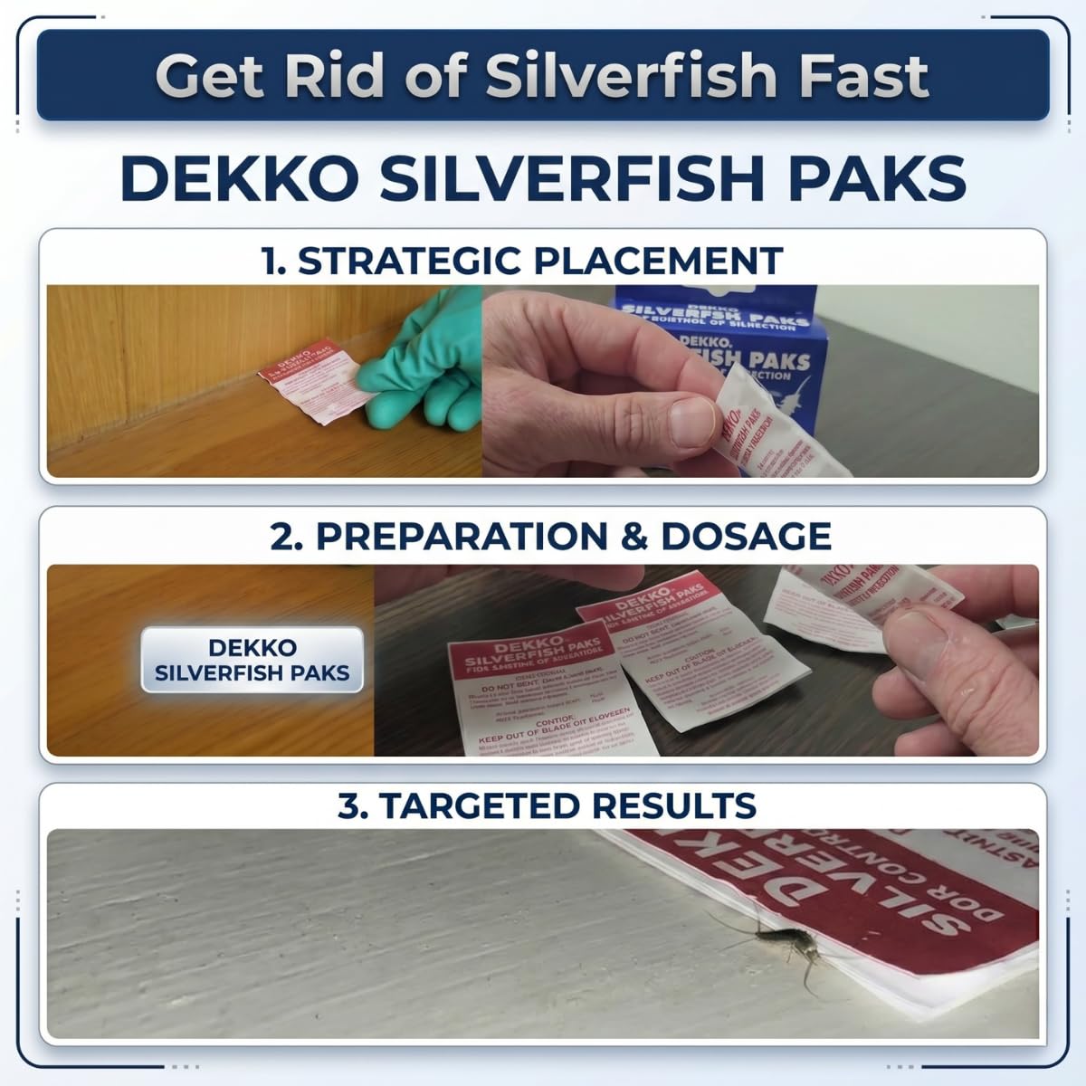 Effective Dekko Silverfish Paks for quick pest control, 100% Authentic and available in India at Curat Cart.