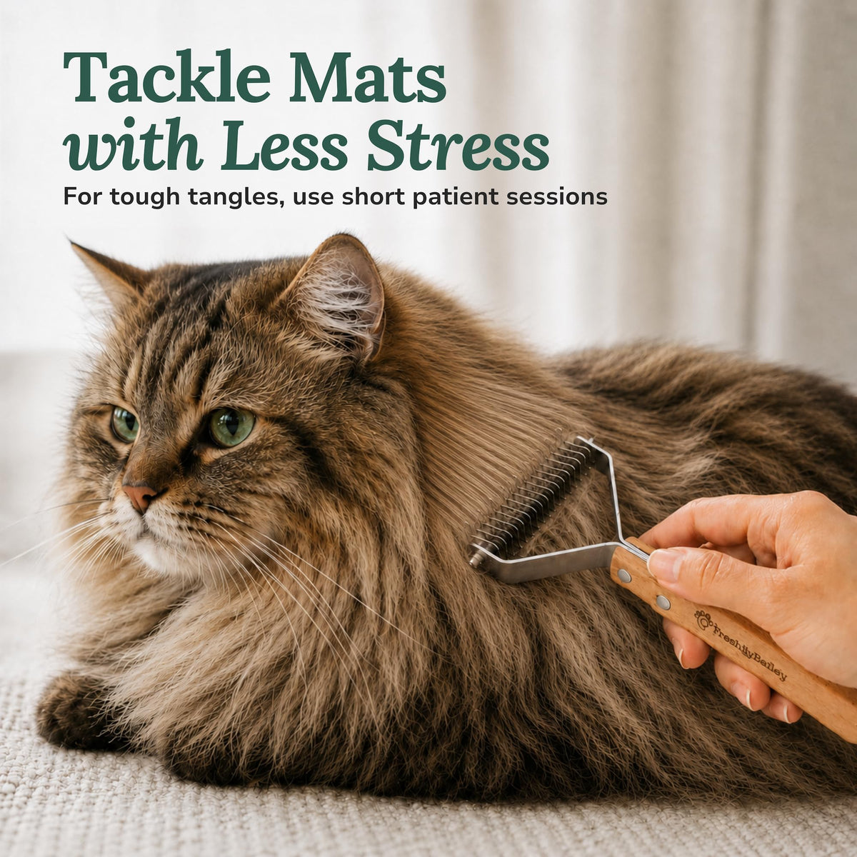Effortlessly remove mats with the Dematting Comb for Cats and Dogs, available at Curat Cart, 100% Authentic in India.