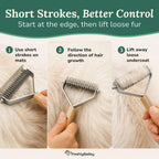 Specially curated by Curat Cart, this dematting comb effectively lifts loose fur from cats and dogs, ensuring a smooth grooming experience.
