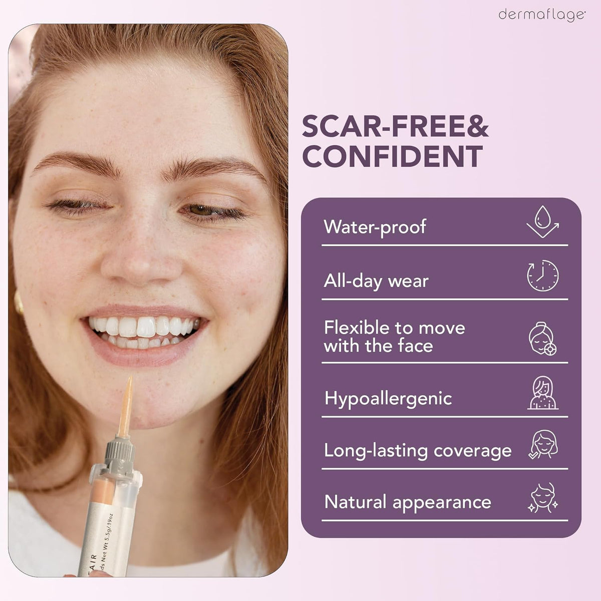 Premium imported Dermaflage Scar Filler Kit offers all-day, waterproof coverage for a natural, confident look.