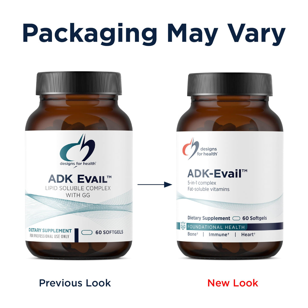 Discover the premium imported Designs for Health ADK Evail, a lipid soluble complex for foundational health, available at Curat Cart.
