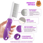 Detangling Pet Comb for Grooming with stainless steel teeth, 100% Authentic, available at Curat Cart in India.