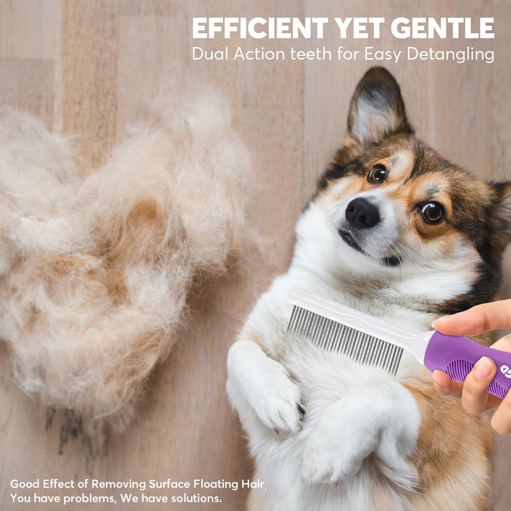 Detangling Pet Comb for Grooming with dual action teeth, 100% Authentic and available in India at Curat Cart.