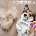 Detangling Pet Comb for Grooming with dual action teeth, 100% Authentic and available in India at Curat Cart.