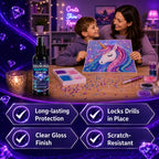 Enhance your art with Diamond Painting Sealer Spray, exclusively from Curat Cart, ensuring long-lasting protection and a glossy finish.