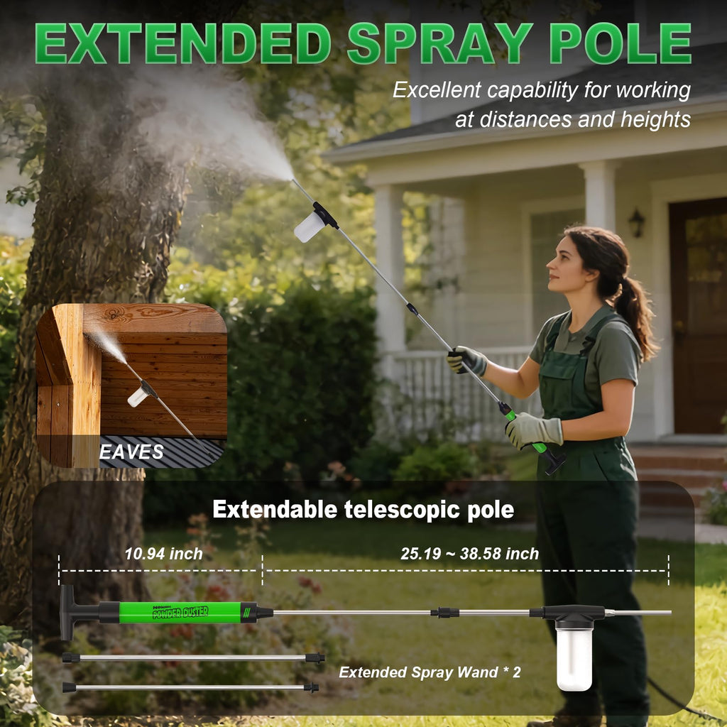 Diatomaceous Earth Duster with extendable telescopic pole, showcasing high-quality finish. Available at Curat Cart.