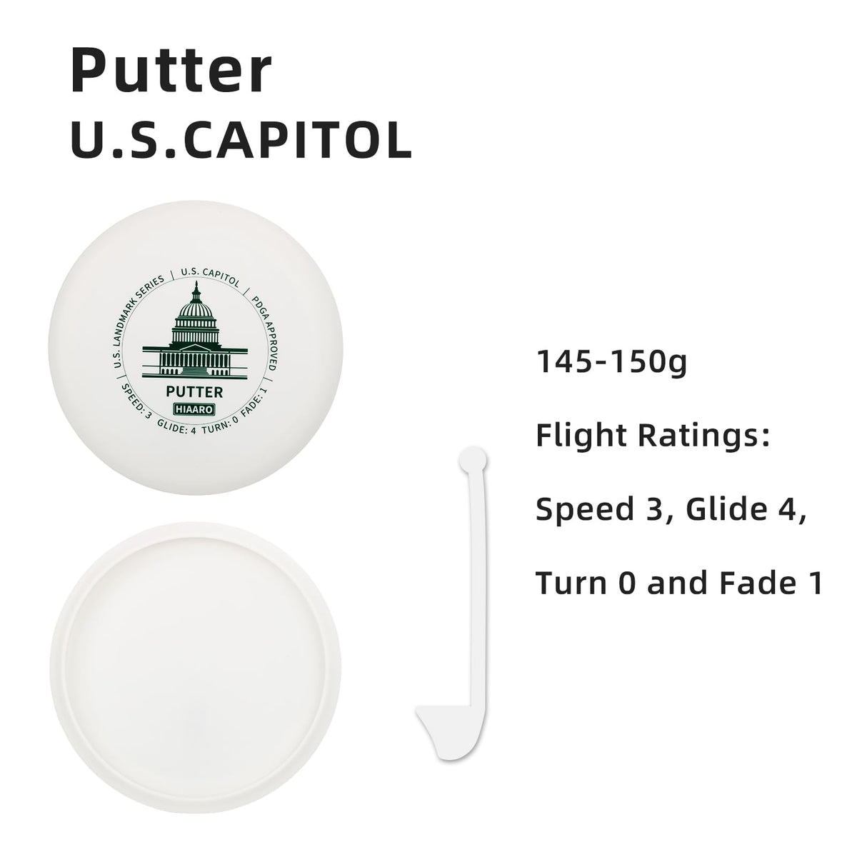 Premium Disc Golf Starter Discs Set includes U.S. Capitol putter for trusted performance, available at Curat Cart in India.