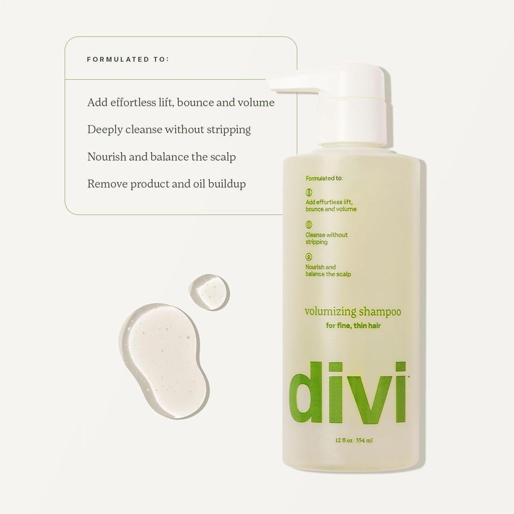 Premium imported Divi Volumizing Shampoo for fine, thin hair. Deeply cleanses while adding lift and bounce.