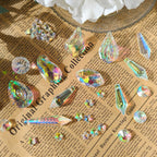Vibrant suncatcher kit crystals displayed on textured paper, perfect for arts and crafts. Available at Curat Cart.