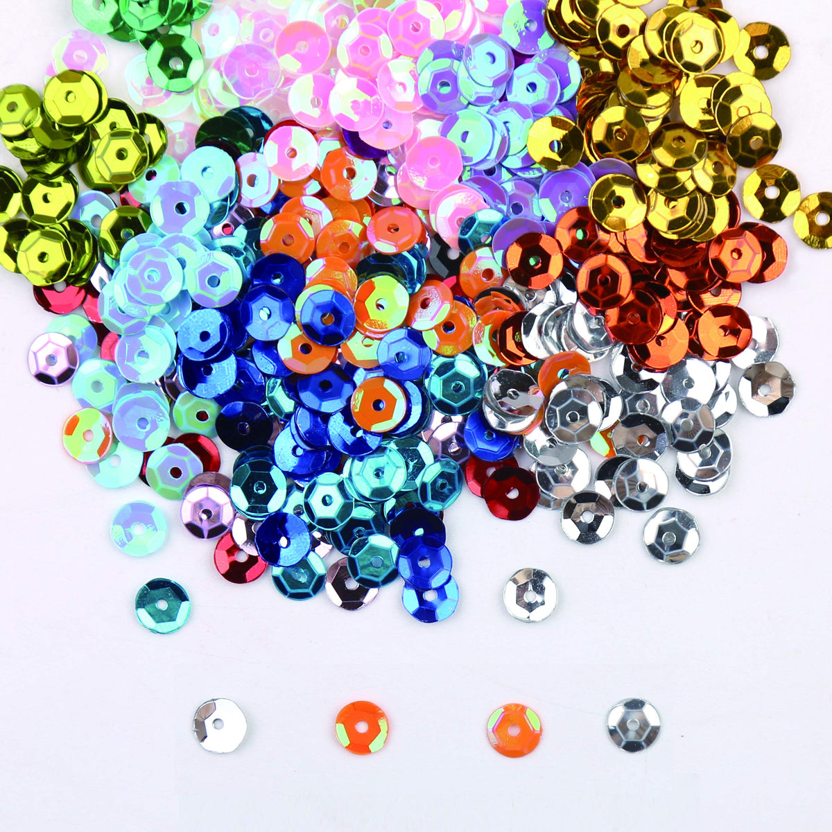 Vibrant DIYASY bulk loose sequins in various colors, 100% authentic and available at Curat Cart for crafting projects.