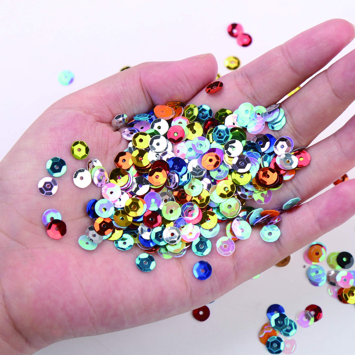 Vibrant DIYASY Bulk Loose Sequins showcasing high-quality finish, perfect for crafts. Available at Curat Cart.