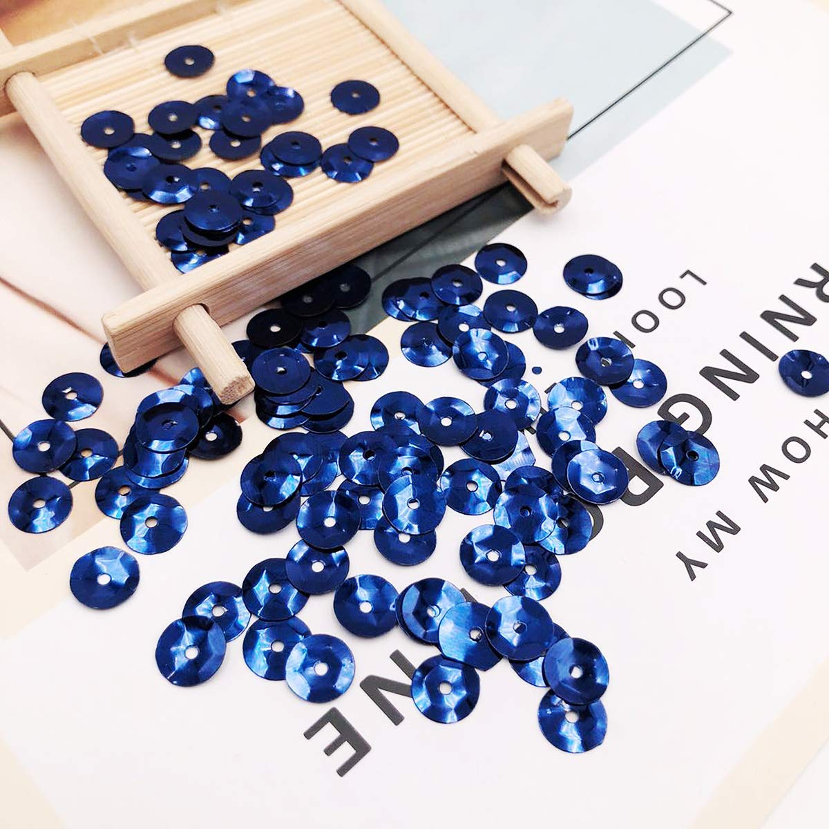 Premium imported DIYASY bulk loose sequins in vibrant blue, perfect for crafts and decorations. Available at Curat Cart.