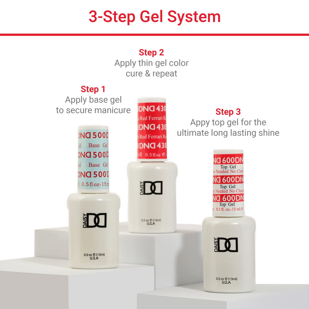DND gel nail polish duo includes base, color, and top gel for a long-lasting, high-shine manicure. Verified by CuratCart.