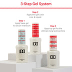 Premium imported DND Gel Nail Polish Duo, features base, color, and top coat for long-lasting shine and vibrant nails.