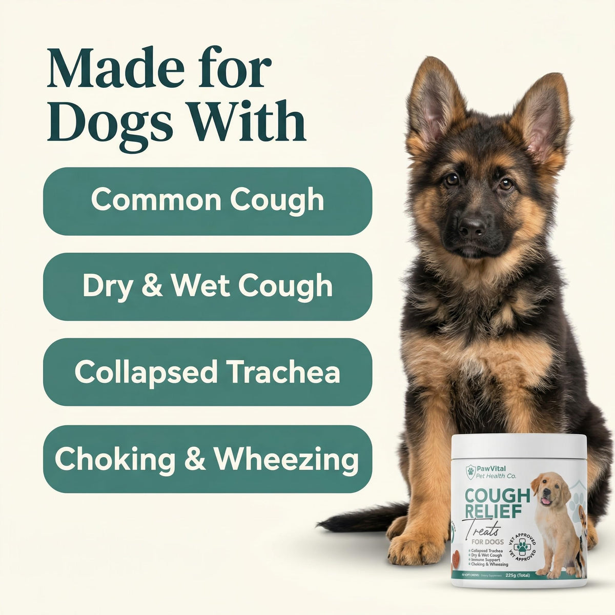 Natural Dog Cough Medicine from Curat Cart provides relief for common cough, choking, and wheezing. 100% Authentic, available in India.
