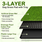 Premium 3-layer Dog Grass Pad with Tray from Curat Cart features soft artificial grass and durable drainage design for quick drying.