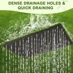 Dog Grass Pad with Tray features dense drainage holes for quick drainage, perfect for daily use. Available at Curat Cart.