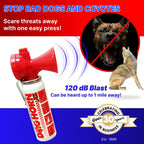 Scare away threats with the Dog Horn Original Air Horn, specially curated by Curat Cart. Delivers a powerful 120 dB blast.