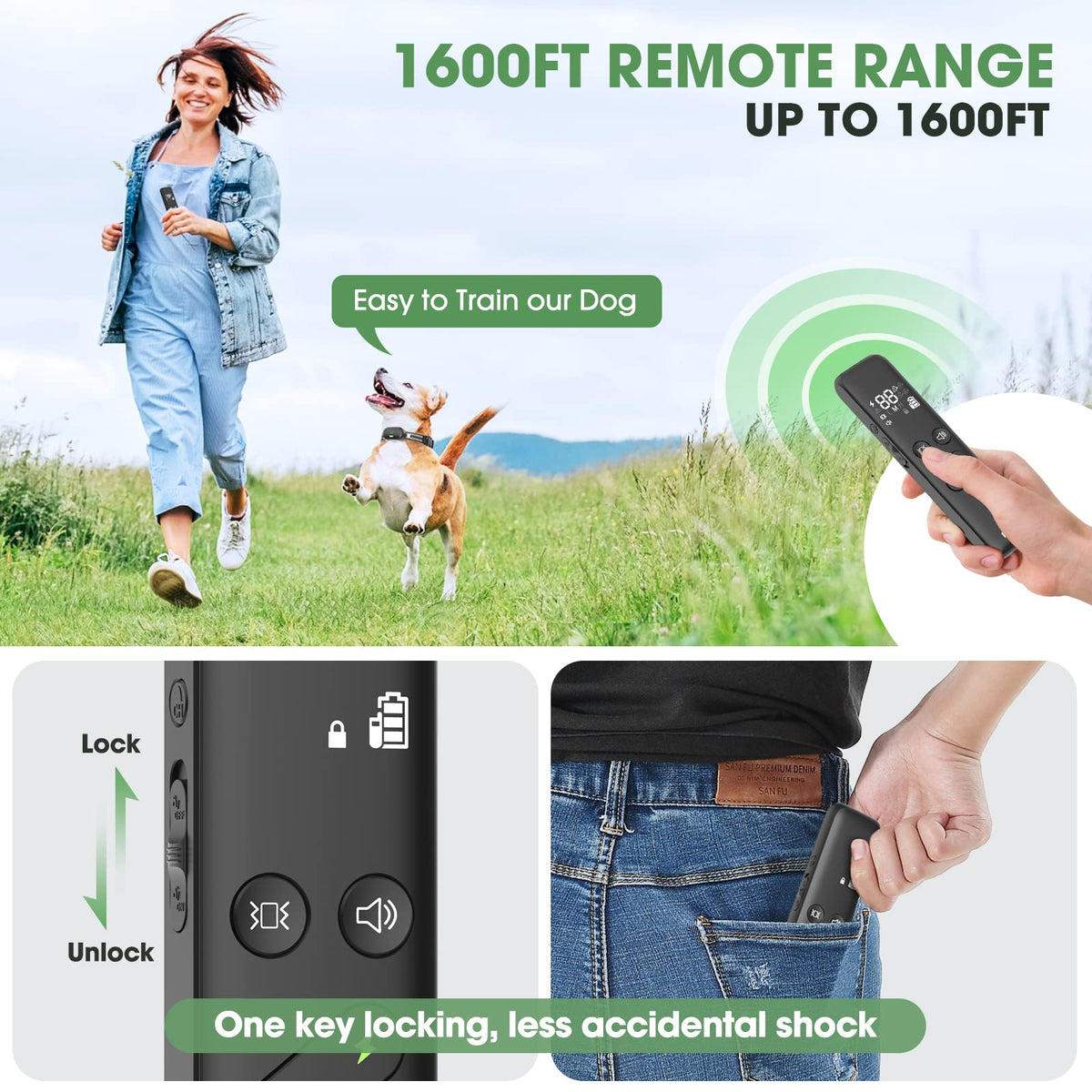 Discover the Dog Training Collar with Remote, featuring a 1600ft range for effective training. Specially curated by Curat Cart.