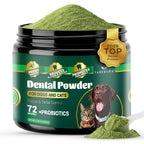 Dogbiotics Dog Dental Powder offers fresh breath and plaque control. Premium import available at Curat Cart for dogs and cats.