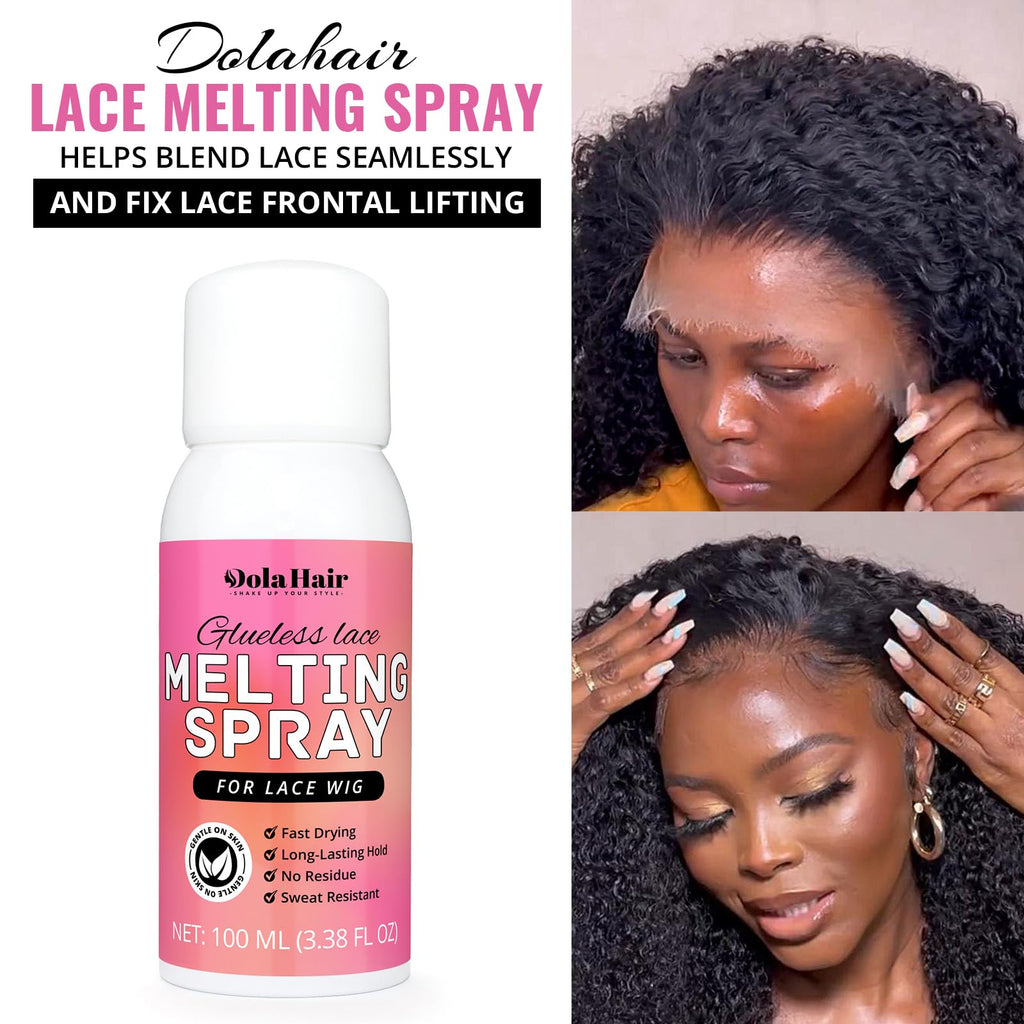 Dolahair Lace Melting Spray in high-quality packaging, ideal for seamless lace wig application. Available at Curat Cart.