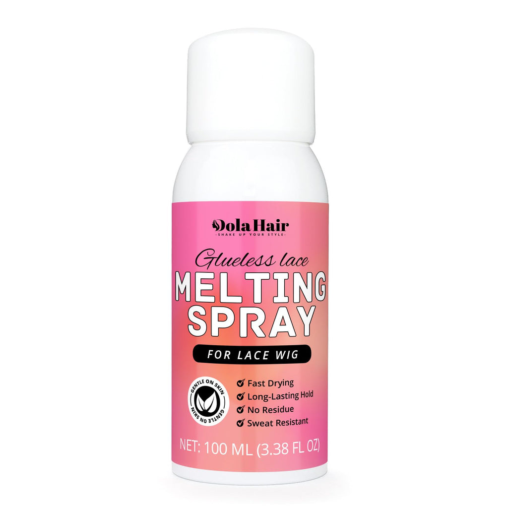 Dolahair Lace Melting Spray is a premium imported solution for lace wigs, offering fast drying and long-lasting hold. Available at Curat Cart.