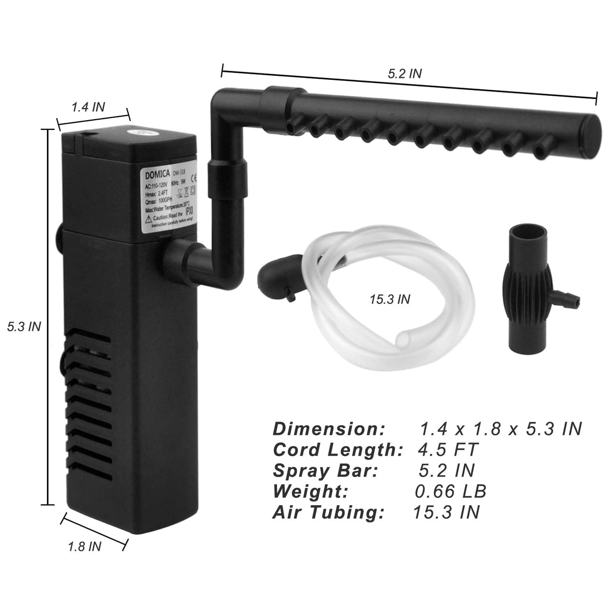 Discover the DOMICA Internal Aquarium Filter, 100% Authentic and available at Curat Cart for a clean aquatic environment.