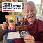 Delightful Donald Trump birthday card featuring a pop-up design and high-quality finish, available at Curat Cart.