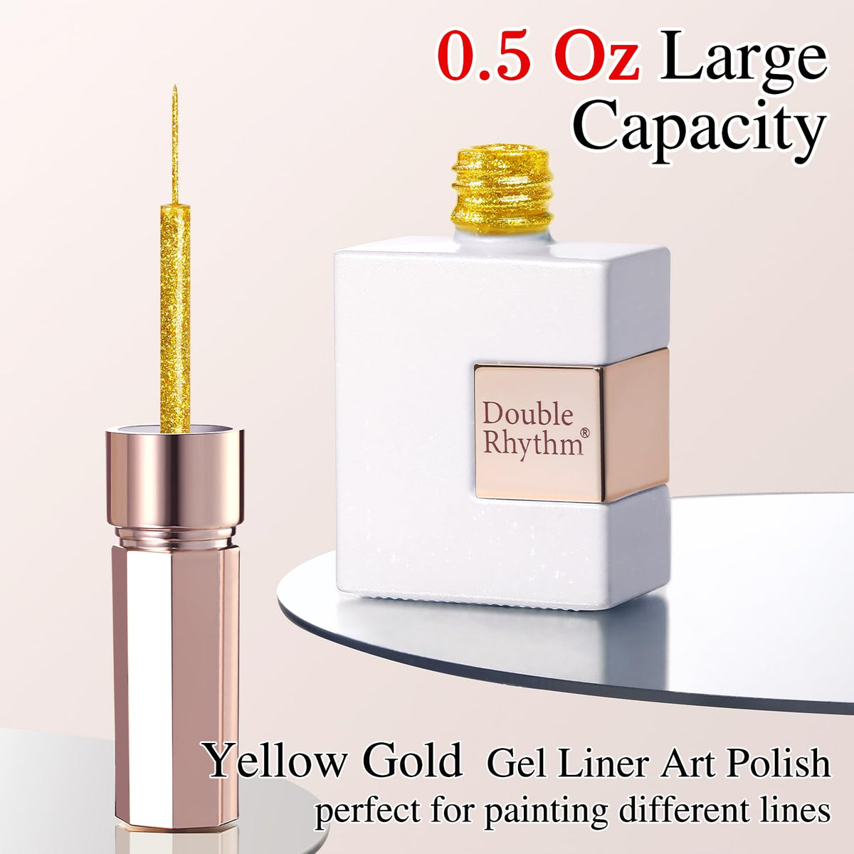 Double Rhythm Metallic Gel Liner in Yellow Gold, 0.5 oz, perfect for detailed lines. 100% authentic and genuine product.
