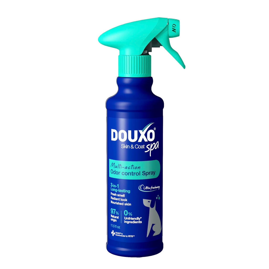 Discover premium imported Douxo Spa Dog Deodorizing Spray from Curat Cart, offering multi-action odor control for refreshed, healthy skin.