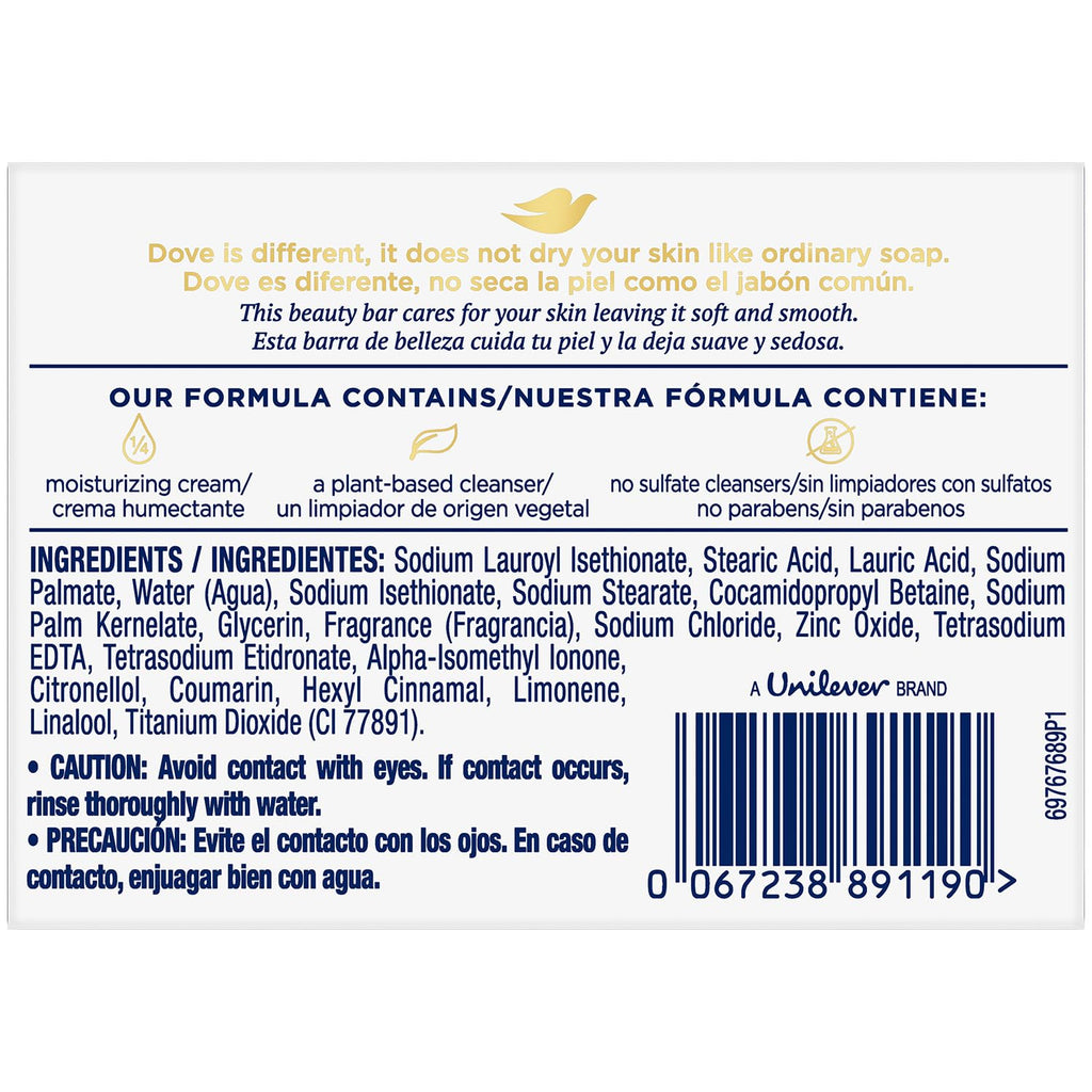 Dove Beauty Bar Soap Original, 3-pack. Gentle formula for soft skin. Available online for delivery. Order now!