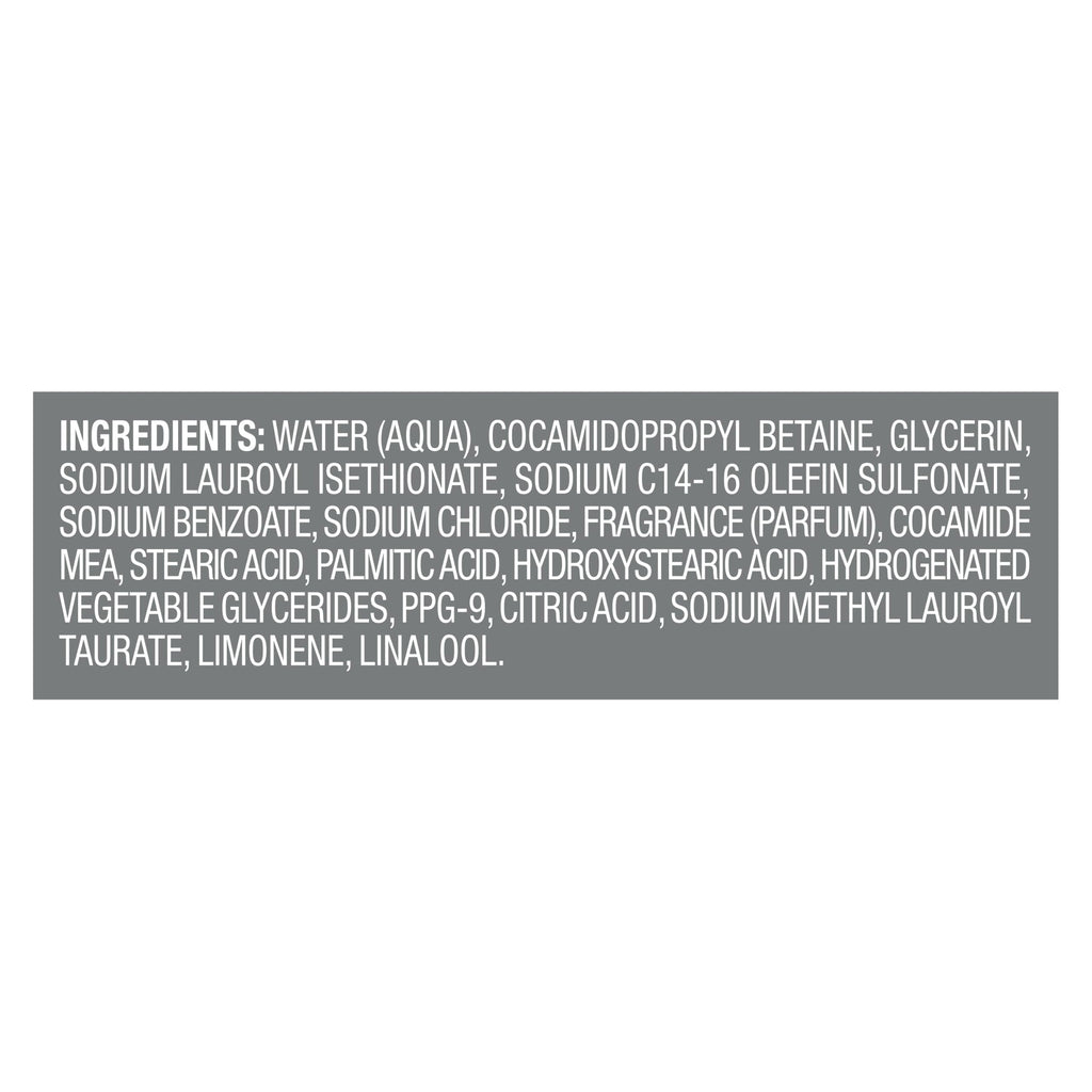 DOVE MEN Believe Body Wash features a detailed ingredient list, showcasing high-quality formulation for effective cleansing. Available at Curat Cart.