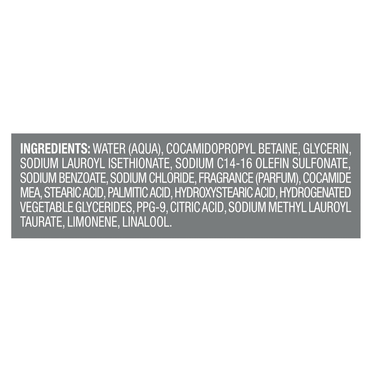 DOVE MEN Believe Body Wash features a detailed ingredient list, showcasing high-quality formulation for effective cleansing. Available at Curat Cart.