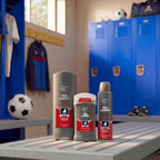 DOVE MEN Believe Body Wash, a premium import, showcased in a vibrant locker room setting. Available at Curat Cart.