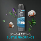 Dove Men Care Dry Spray Antiperspirant offers 72H protection with a clean comfort scent, a premium import available at Curat Cart.