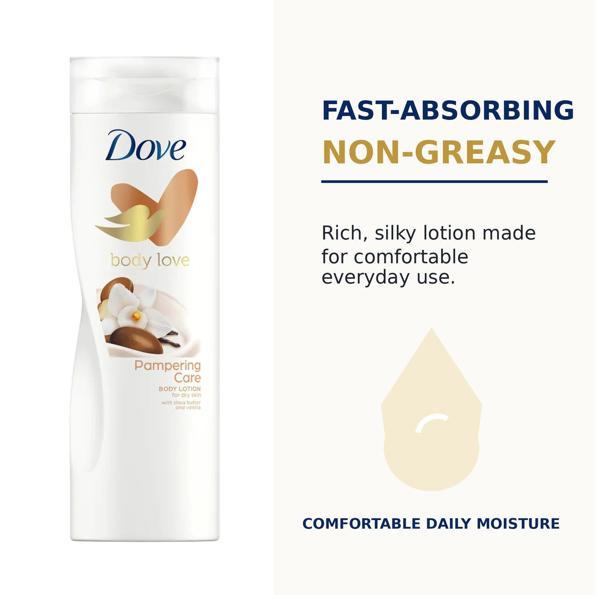 Dove Pampering Care Body Lotion offers rich, silky moisture for comfortable daily use. Upgrade your routine at Curat Cart.