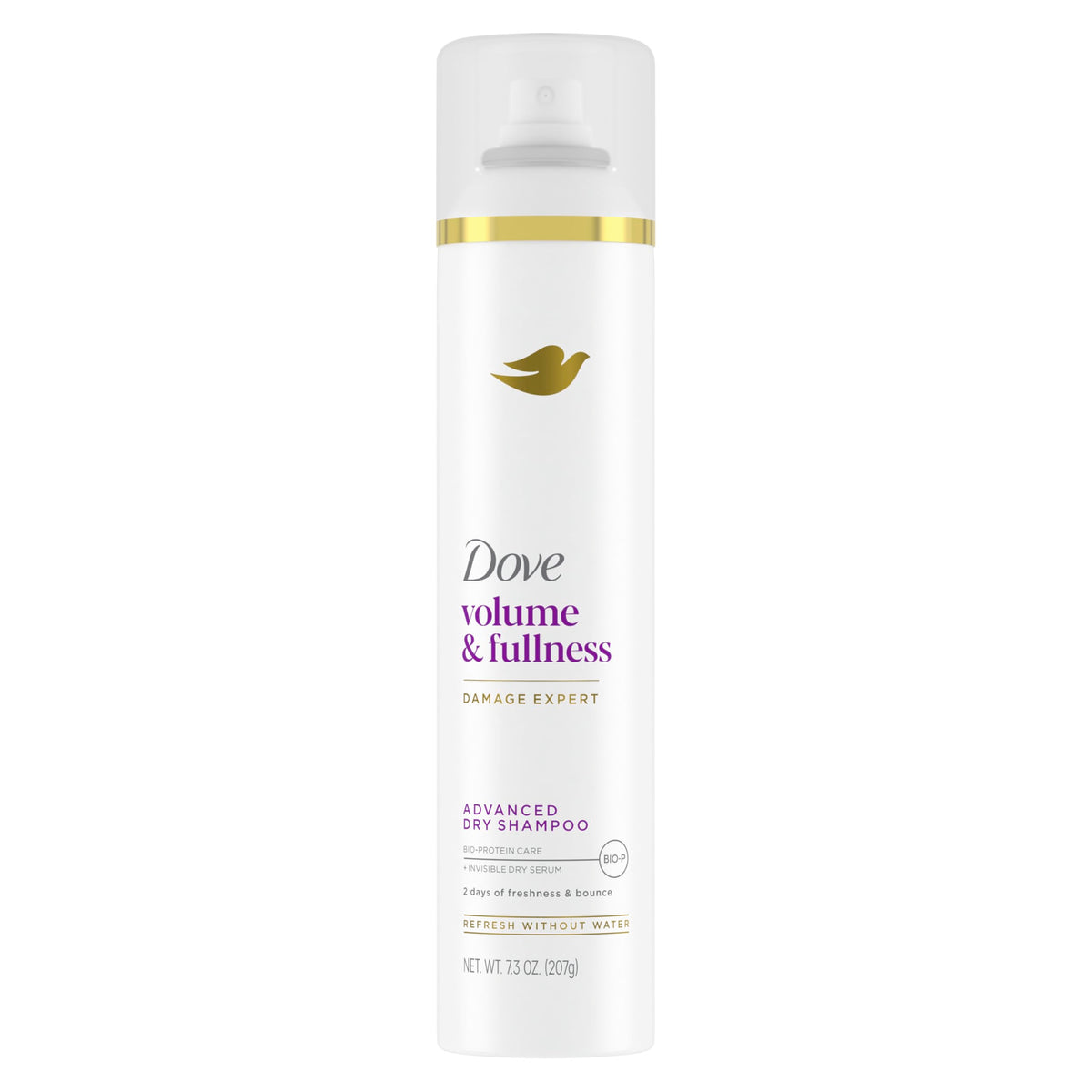 Dove Volume & Fullness Dry Shampoo, 7.3 oz, enhances hair volume. Verified by CuratCart for quality assurance.