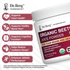 Dr. Berg Organic Beet Powder boosts heart health and blood flow. 100% Authentic, available at Curat Cart in India.