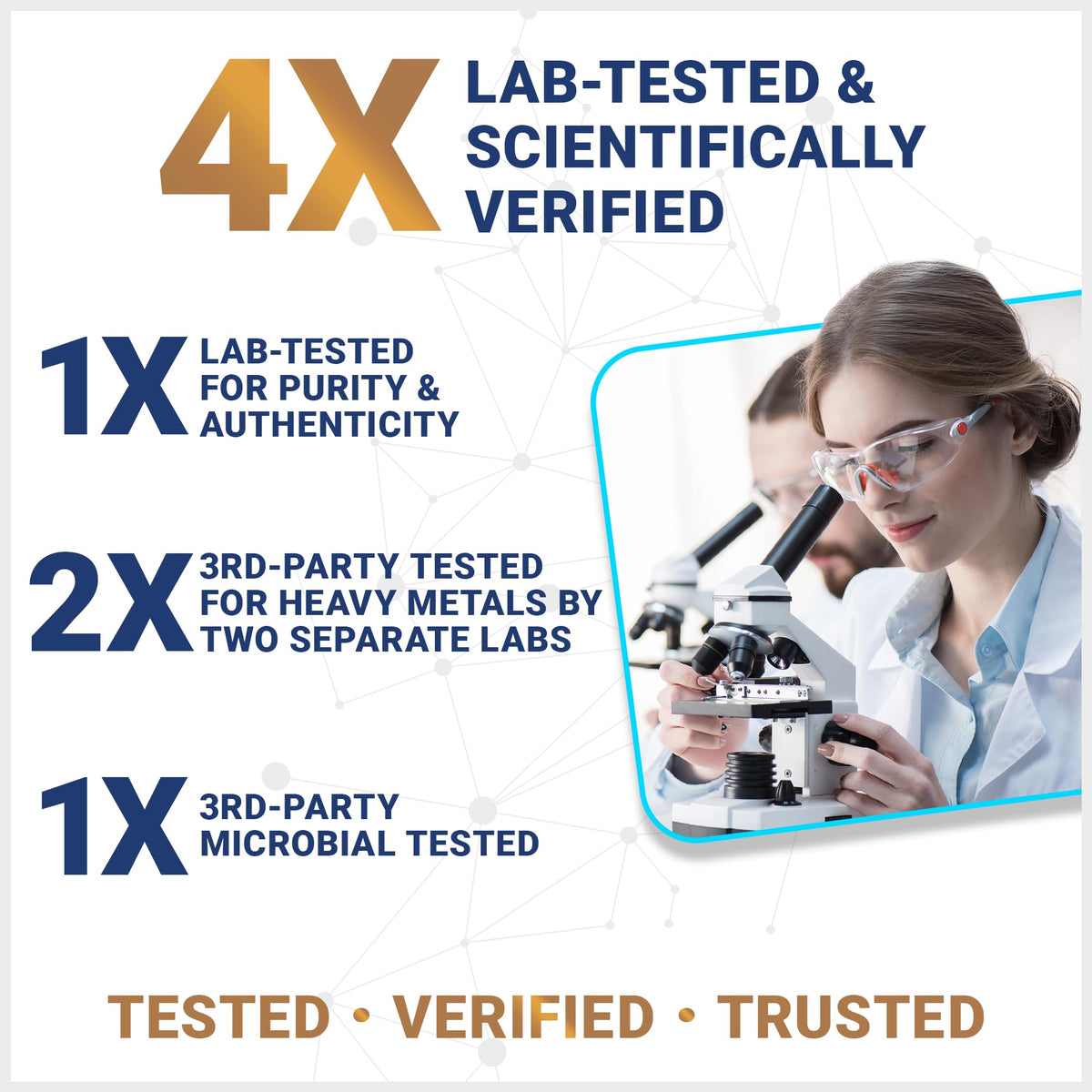 Dr. Berg's Vitamin D3 K2 is lab-tested for purity, authenticity, and heavy metals by two labs, ensuring trusted quality.