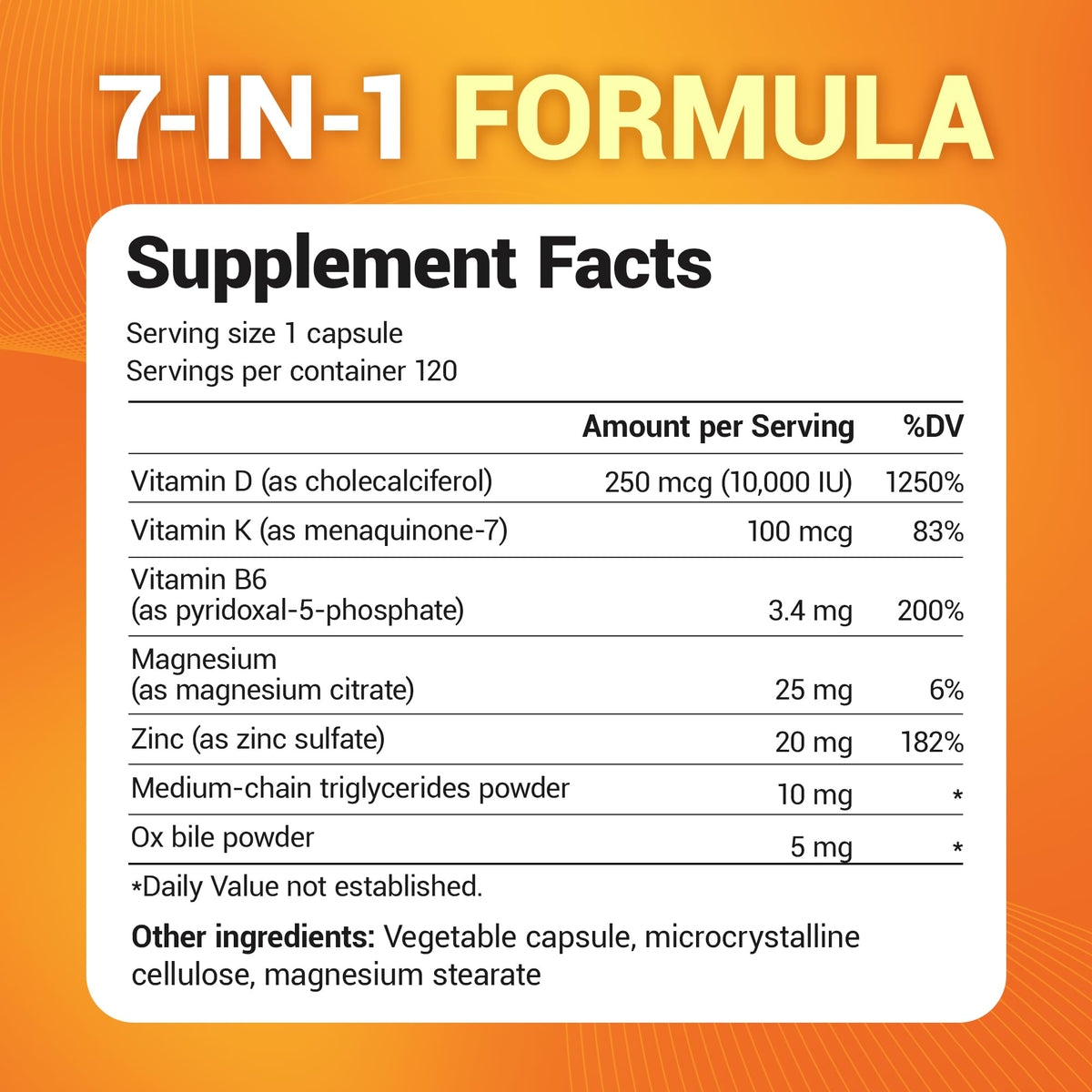 Detailed supplement facts of Dr. Berg Vitamin D3 K2, verified by CuratCart for quality and trust.