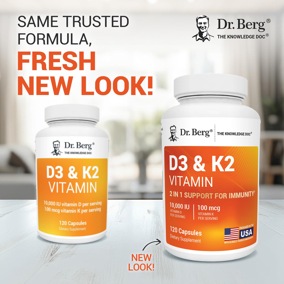 Shop Dr. Berg's Vitamin D3 K2 supplement, 120 capsules for immunity support. Available online in India today.