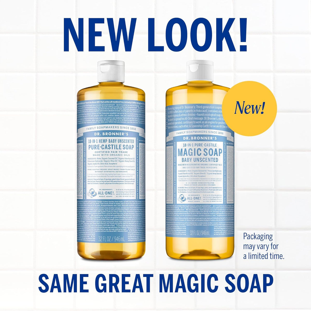 Discover Dr. Bronner's Pure-Castile Liquid Soap, available online in India. Enjoy the same great magic in a new look!