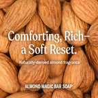 Dr. Bronner's Almond Magic Bar Soap offers a naturally-derived fragrance, designed for a comforting and rich experience.