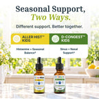 Dr. Green Mom Aller Hist Kids Support and D-Congest Kids, premium imported solutions for seasonal allergies. Available at Curat Cart.