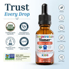Dr. Green Mom Temperature Tamer in high-quality amber glass packaging, a trusted herbal supplement for kids, available at Curat Cart.