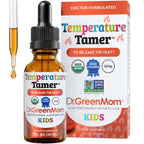 Dr. Green Mom Temperature Tamer, a premium imported herbal supplement for kids, available at Curat Cart for effective heat relief.