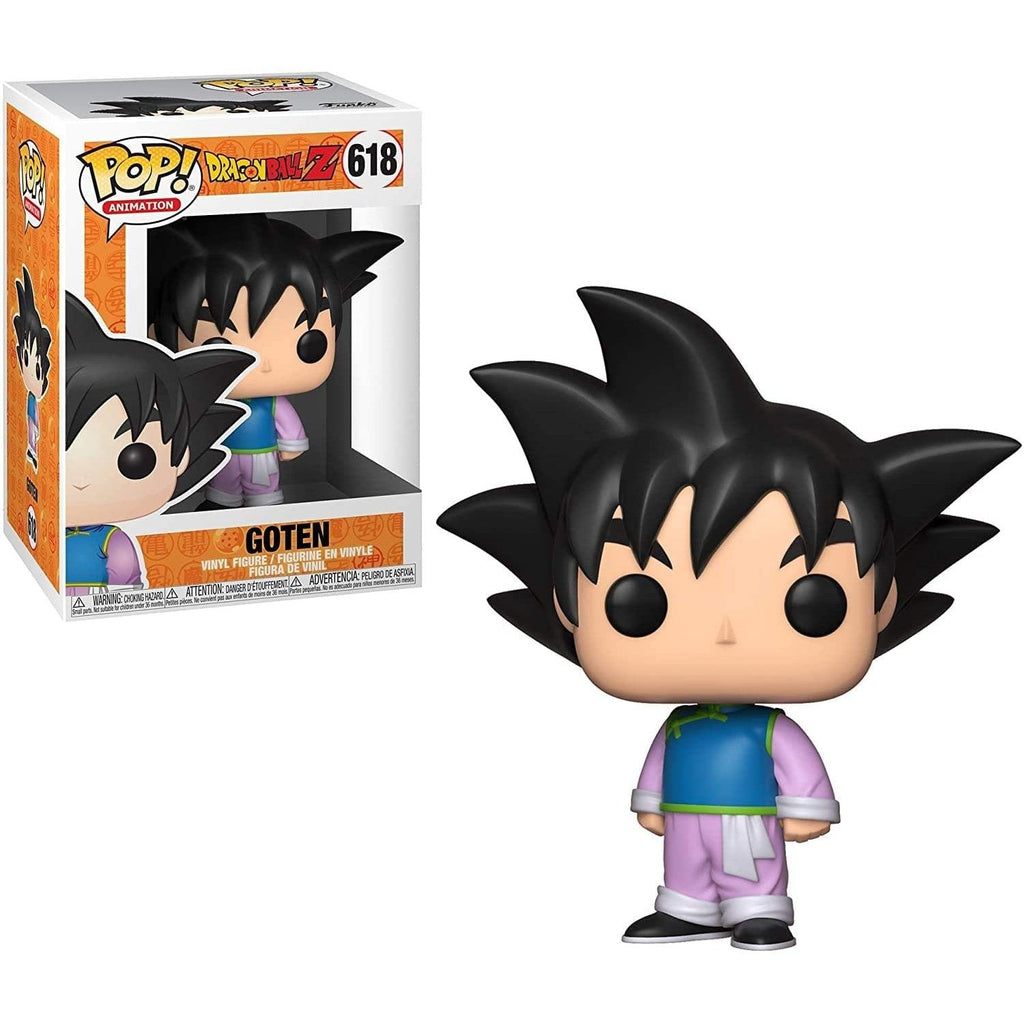 Authentic 6" Dragon Ball Z Goten Pop! Vinyl figure, featuring detailed design and vibrant colors. Perfect for collectors.