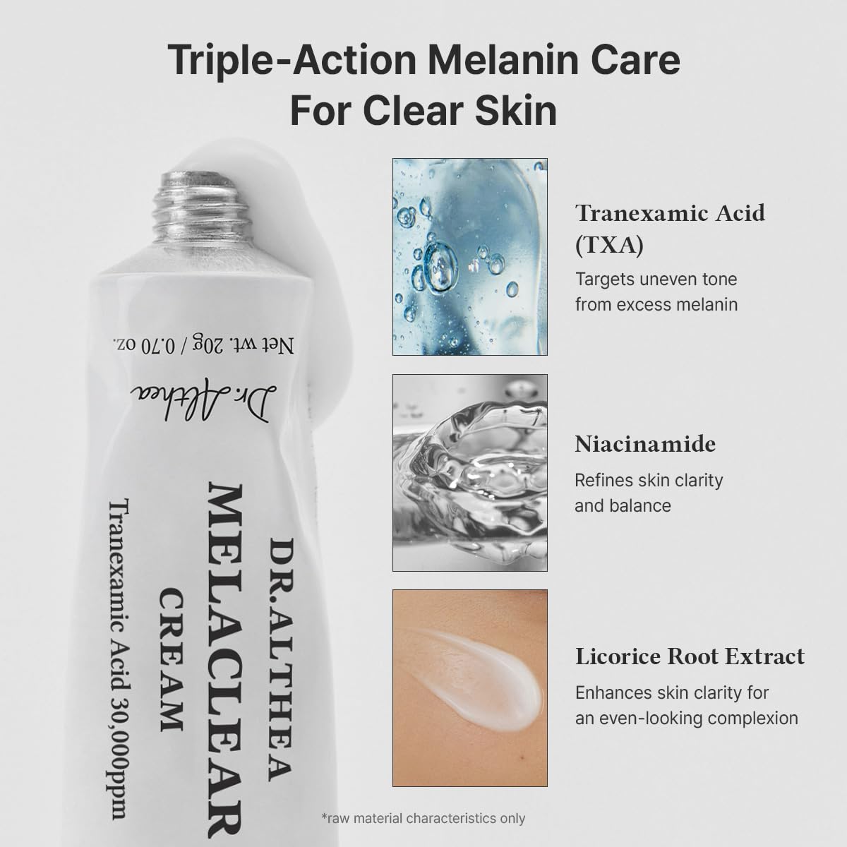 Dr.Althea Melaclear Cream features premium, official packaging with triple-action melanin care for clear skin. Available at Curat Cart.