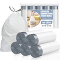 Premium imported 8-gallon drawstring trash bags from Curat Cart, featuring a convenient 100 count for easy disposal.